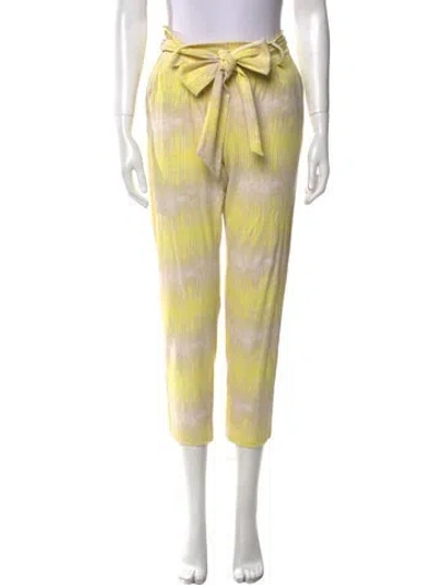 Pre-owned Suno Tie-dye Print Straight Leg Pants In Yellow