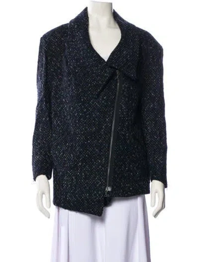 Pre-owned Suno Tweed Pattern Jacket In Blue