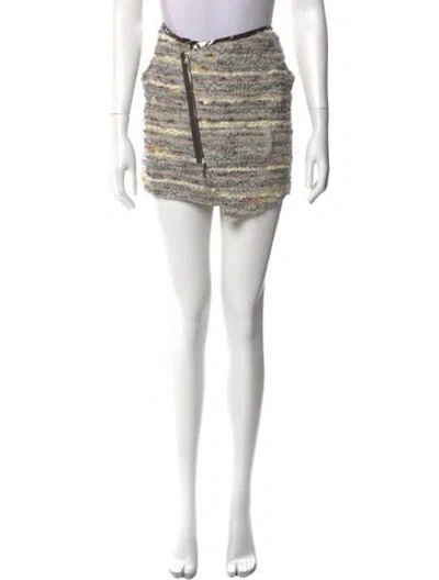 Pre-owned Suno Tweed Pattern Mini Skirt In Black