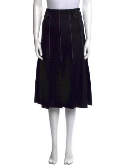 Pre-owned Suno Virgin Wool Midi Length Skirt