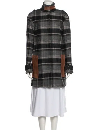 Pre-owned Suno Virgin Wool Plaid Print Jacket In Multi