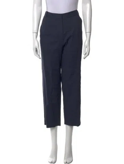 Pre-owned Suno Virgin Wool Straight Leg Pants In Blue