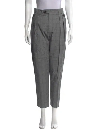 Pre-owned Suno Virgin Wool Straight Leg Pants In Blue