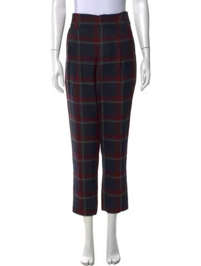 Pre-owned Suno Virgin Wool Straight Leg Pants In Blue