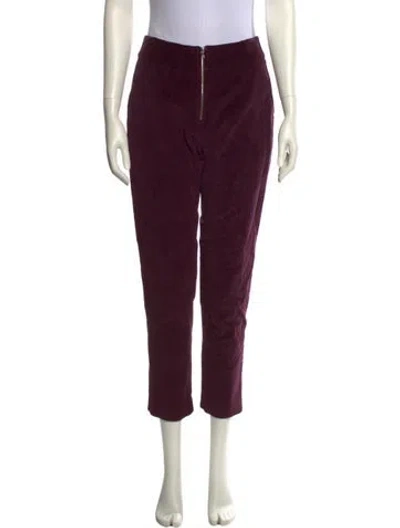 Pre-owned Suno Virgin Wool Straight Leg Pants In Burgundy