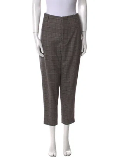 Pre-owned Suno Virgin Wool Straight Leg Pants In Gray