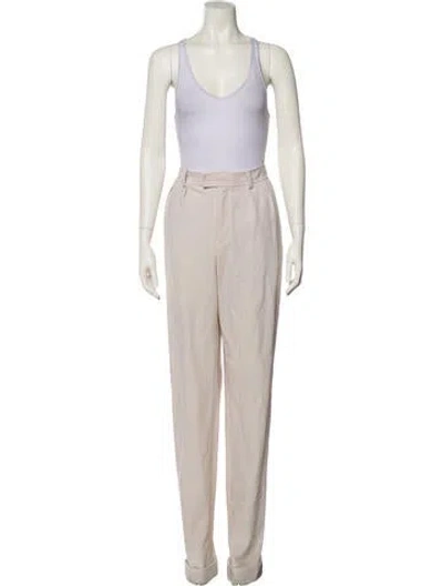 Pre-owned Suno Virgin Wool Straight Leg Pants In Neutral