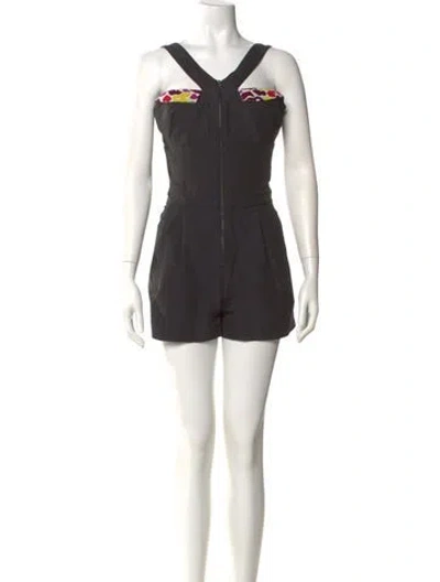 Pre-owned Suno V-neck Romper In Black