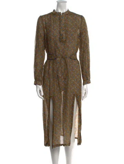 Pre-owned Suno Wool Midi Length Dress In Brown