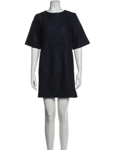 Pre-owned Suno Wool Mini Dress In Blue
