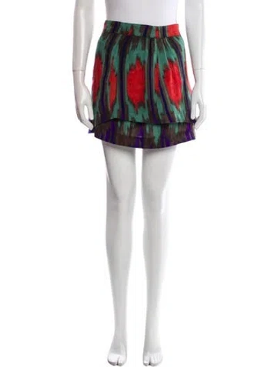 Pre-owned Suno Wool Mini Skirt In Green
