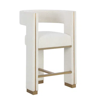 Sunpan Adamina Counter Stool Rhea Light Barley In White