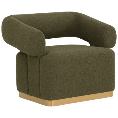 Sunpan Aggie Swivel Lounge Chair Copenhagen Olive