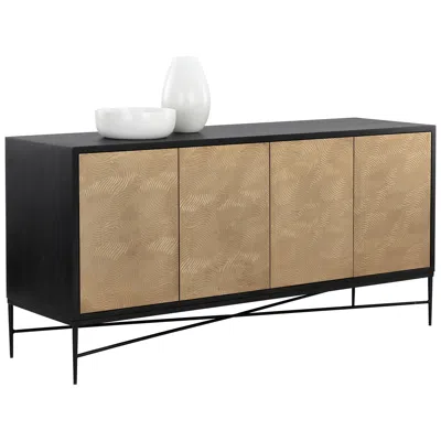 Sunpan Algarve Sideboard Black And Champagne Gold In Brown