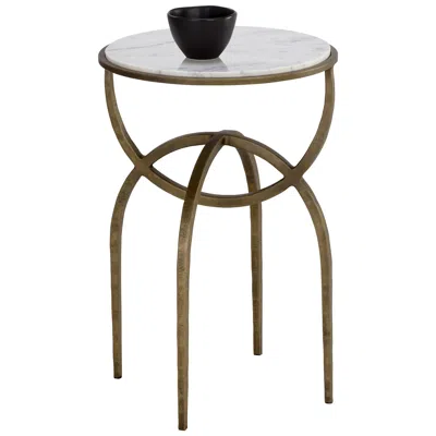 Sunpan Alicent End Table White Marble In Gray