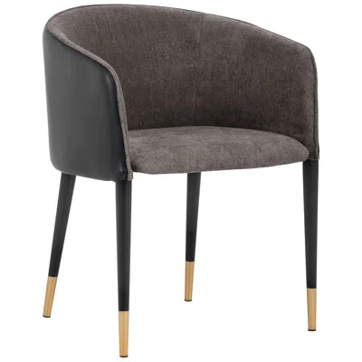 Sunpan Asher Dining Armchair Sparrow Gray And Napa Black