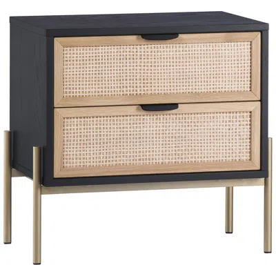 Sunpan Avida Nightstand Gold Black And Natural In Brown