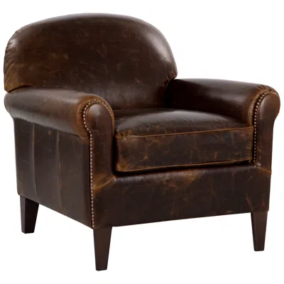 Sunpan Bastoni Lounge Chair Chocolate Leather