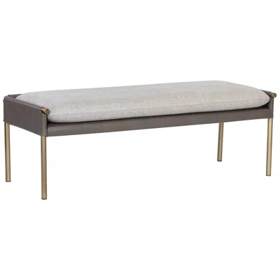 Sunpan Bellevue Bench Belfast Heather Gray And Bravo Ash