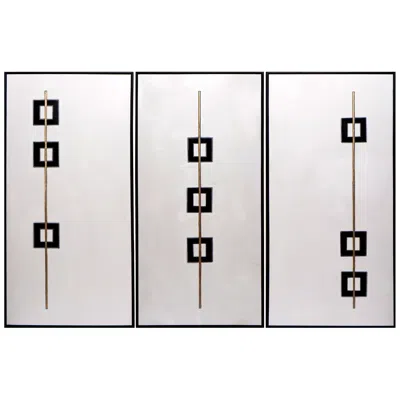 Sunpan Boxed In (set Of 3) 30" X 60" Black Floater Frame In Gray
