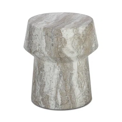 Sunpan Brie End Table, Marble Look In Gray