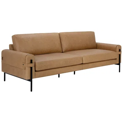 Sunpan Camus Sofa Ludlow Sesame Leather