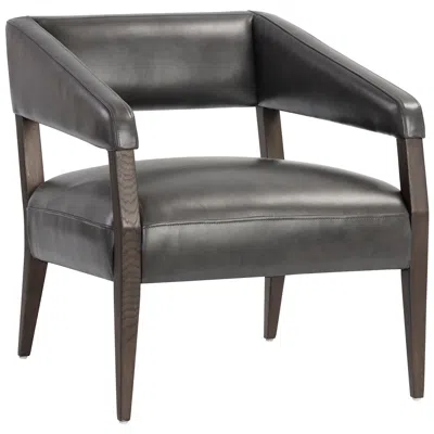 Sunpan Carlyle Lounge Chair Brentwood Charcoal Leather