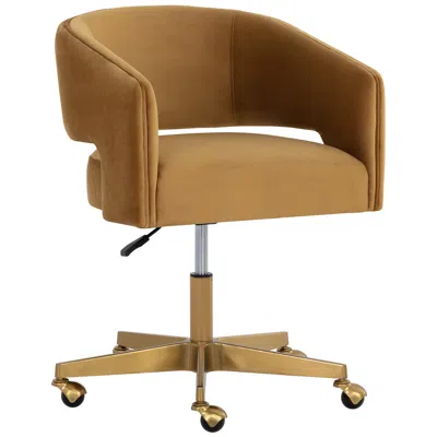 Sunpan Claren Office Chair Gold Sky In Brown