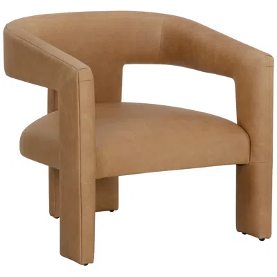 Sunpan Cobourg Lounge Chair Ludlow Sesame Leather