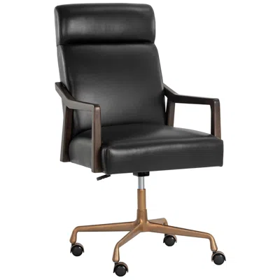 Sunpan Collin Office Chair Brown Cortina Black Leather