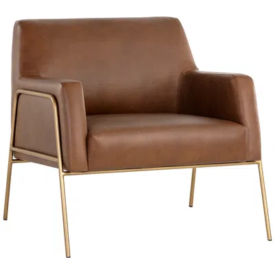 Sunpan Cybil Lounge Chair Vintage Caramel Leather