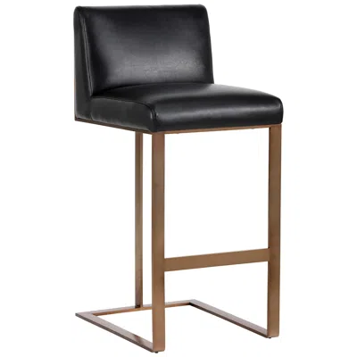 Sunpan Dean Barstool Antique Brass Cantina Black