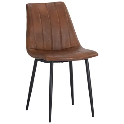 Sunpan Drew Dining Chair Black Bravo Cognac Set Of 2