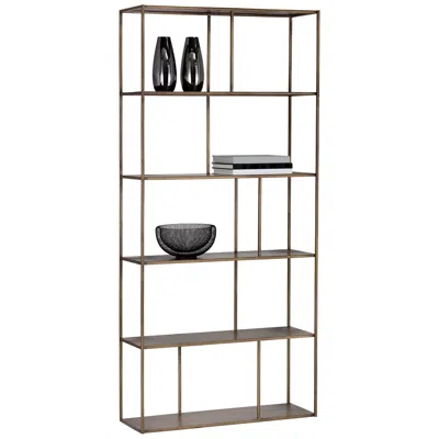 Sunpan Eiffel Bookcase Large Antique Brass In Gold