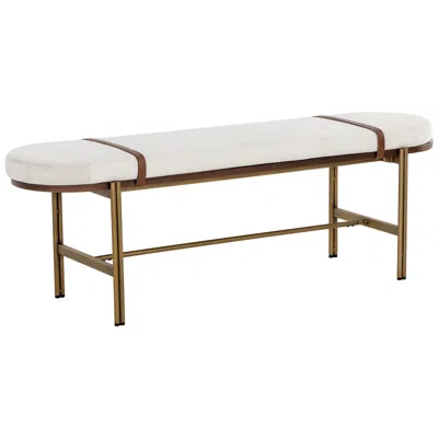 Sunpan Elaine Bench Polo Club Muslin In White