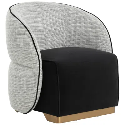 Sunpan Fatina Lounge Chair Abbington Black And Vera White Pepper