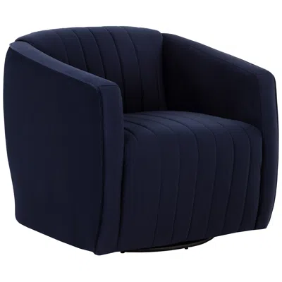 Sunpan Garrison Swivel Lounge Chair Abbington Navy