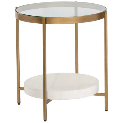 Sunpan Gia 23 3/4" Wide Modern Glass Top Side Table