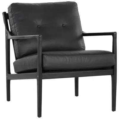Sunpan Gilmore Lounge Chair Black Black Leather