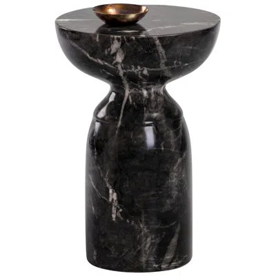 Sunpan Goya End Table Marble Look Black