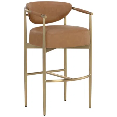 Sunpan Heloise Barstool Milliken Cognac In Multi