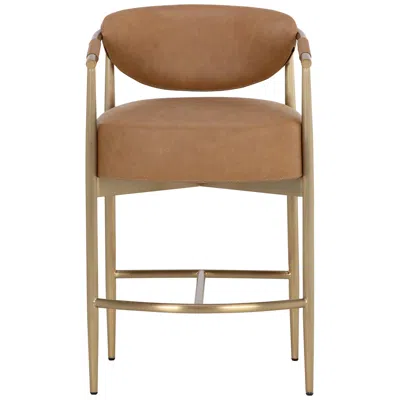 Sunpan Heloise Counter Stool Milliken Cognac