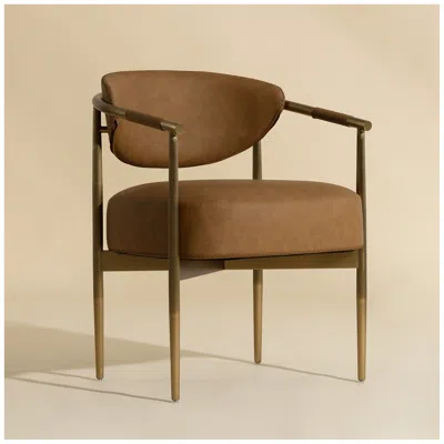 Sunpan Heloise Dining Armchair Milliken Cognac