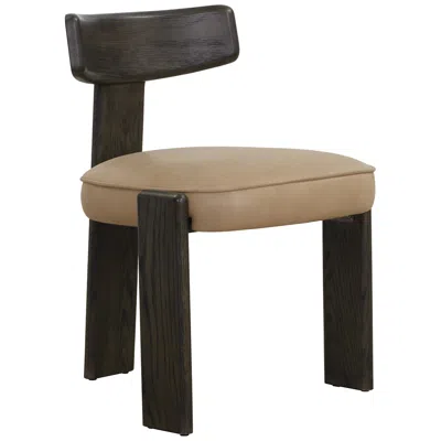Sunpan Horton Dining Chair Dark Brown Sahara Sand Leather Set Of 2