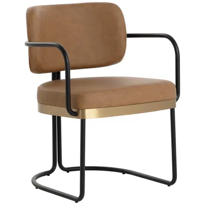 Sunpan Jalen Dining Armchair Milliken Cognac