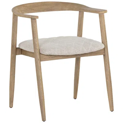 Sunpan Jeremy Dining Armchair Weathered Oak Dove Cream