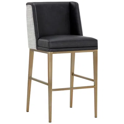 Sunpan Joplin Barstool Cantina Black And Vera White Pepper
