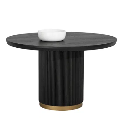 Sunpan Kalla Round Dining Table, 48 In Black