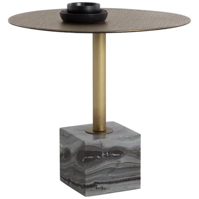 Sunpan Kata Bistro Table Gray Marble 32"