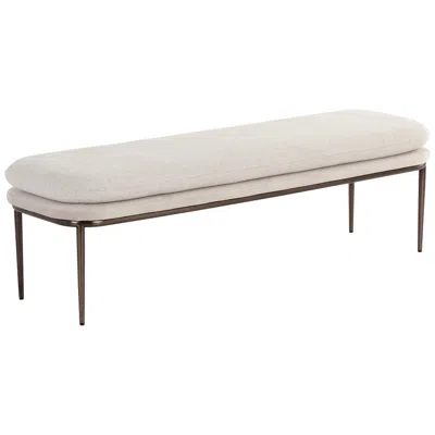 Sunpan Koffi Bench Dark Bronze Chacha Cream And Meg Taupe In Black